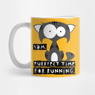 Funny cat meme – 4 AM, perfect time for running. (Grisù) – yellow Mug